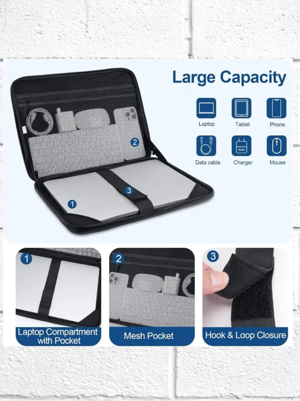 New in Box! Mosiso Rigid Shell Waterproof Laptop Computer Carrying Case w/Handle